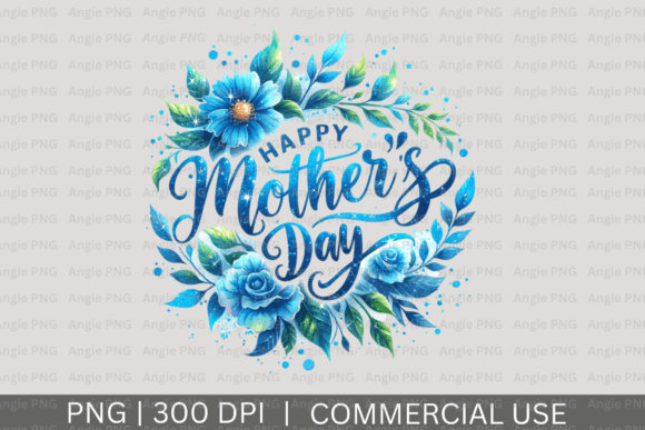 Download Happy Mother's Day Blue Flowers PNG - Flower Collection