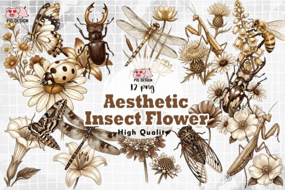 Download Aesthetic Insect Flower PNG - Flower Collection