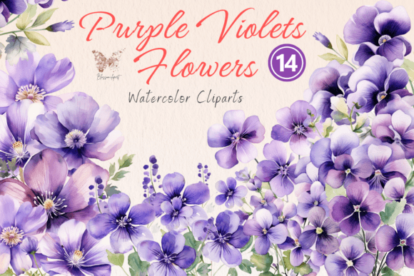Download Purple Violets Flowers Watercolor - Flower Collection