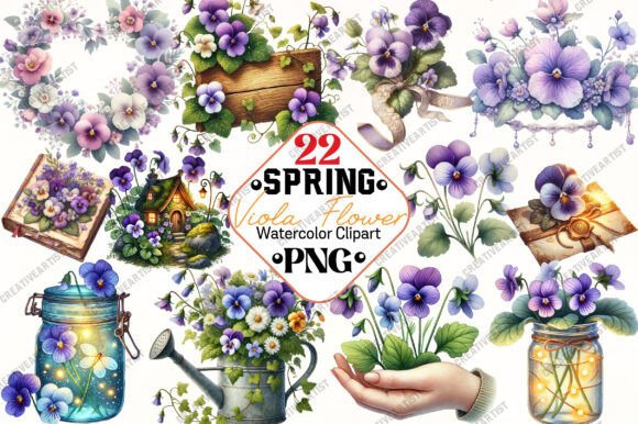 Download Spring Viola Flower Sublimation Clipart - Flower Collection