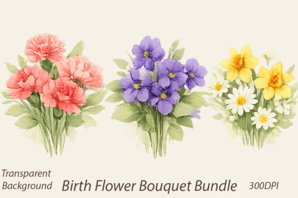 Download Birth Flower Bouquet PNG Bundle - Flower Collection