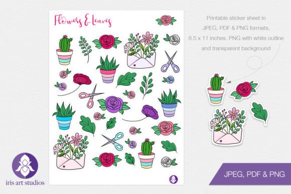 Download Printable Flowers and Plants Stickers - Flower Collection