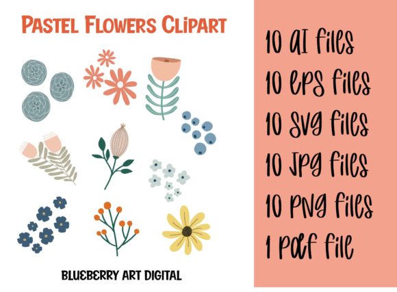 Download Pastel Flowers Clipart - Flower Collection