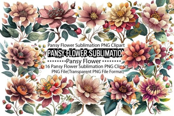 Download Pansy Flower Sublimation Bundle - Flower Collection