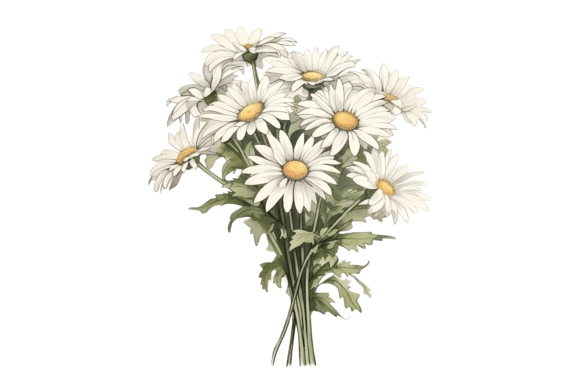 Download Watercolor Daisy Bouquet Clipart - Daisy Collection