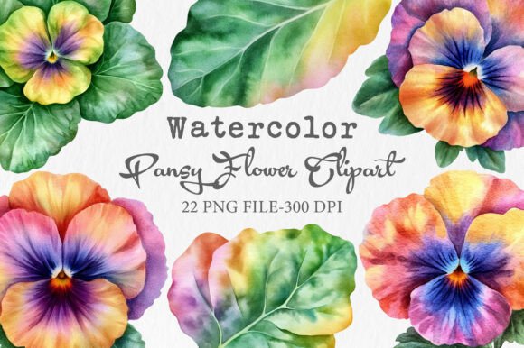 Download Watercolor Pansy Flower Clipart - Flower Collection