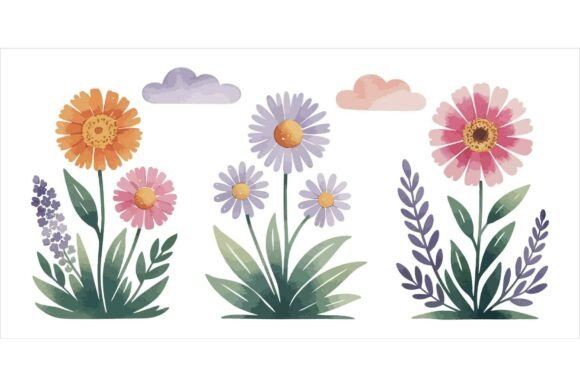 Download Watercolour Flowers Bundle EPS - Flower Collection