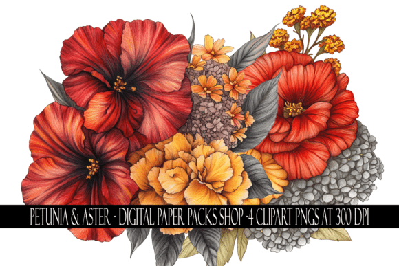 Download Petunia and Aster Flower Clipart - Flower Collection