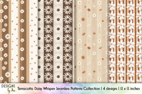 Download Terracotta Boho Daisy Seamless Patterns - Daisy Collection