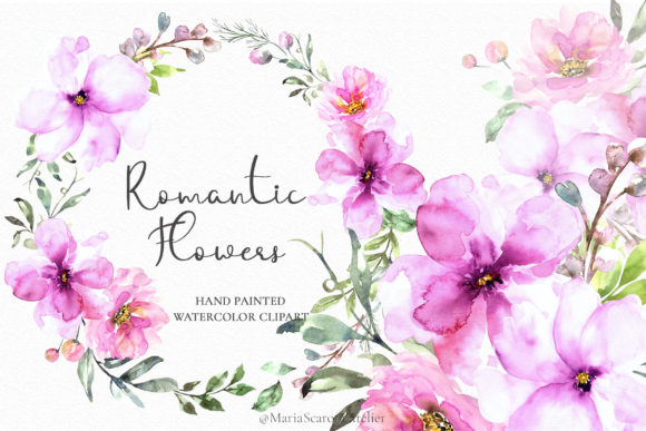 Download Romantic Flowers - Watercolor Floral Set - Flower Collection