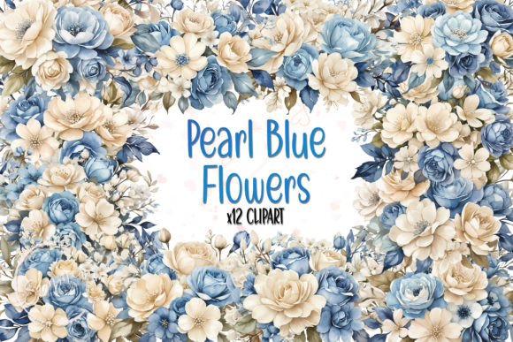 Download Ivory Pearl Blue Flowers Watercolor - Blue flowers watercolor Collection