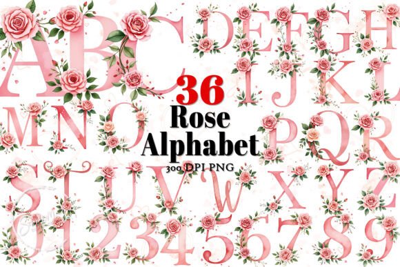 Download Rose Birth Flower Alphabet Sublimation - Flower Collection