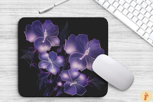 Download Transparent Purple Flowers Mouse Pad - Flower Collection