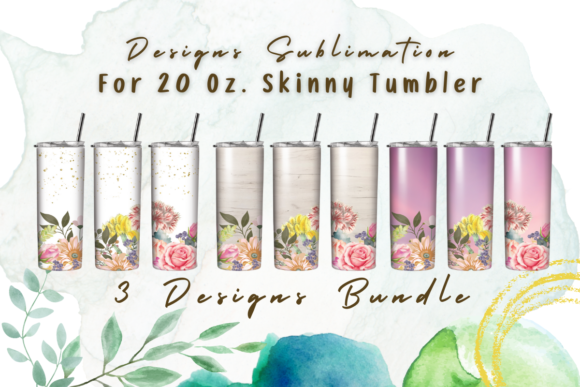 Download Watercolor Flowers Bundle Design Tumbler - Flower Collection