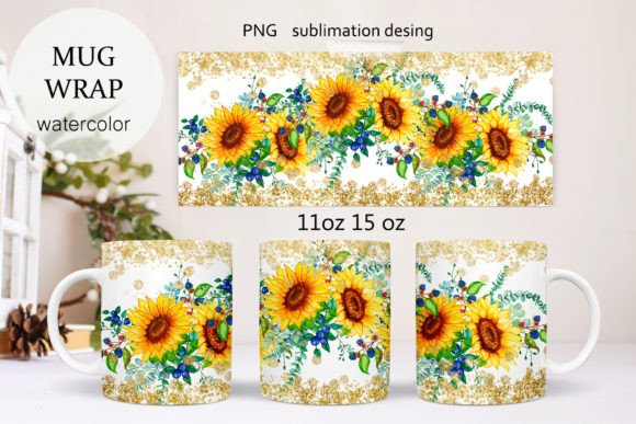 Download Mug Wraps Sublimation Sunflower Autumn. - Flower Collection