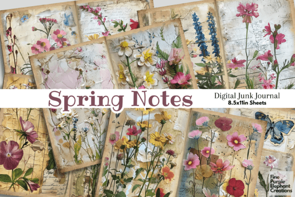 Download Floral Spring Flower Field Junk Journal - Flower Collection