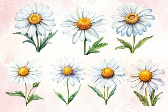 Download Watercolor Daisy Clipart Bundle - Daisy Collection