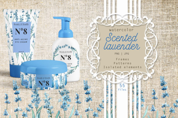 Download Scented Lavender Watercolor Flower Set - Flower Collection