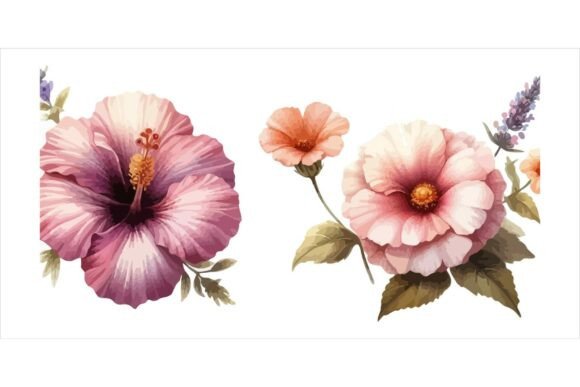 Download Watercolour Flowers Bundle EPS - Flower Collection