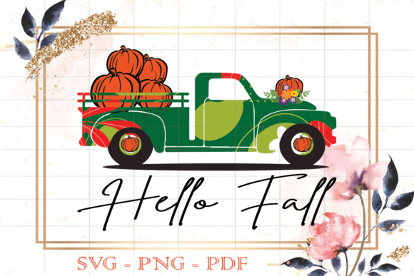 Download Hello Fall Flower Truck SVG - Flower Collection