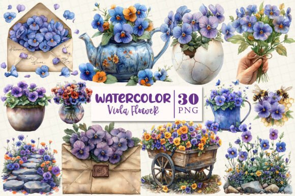 Download Spring Viola Flower Sublimation Clipart - Flower Collection