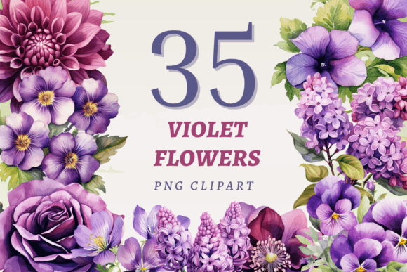 Download Violet Flowers PNG Bundle - Flower Collection